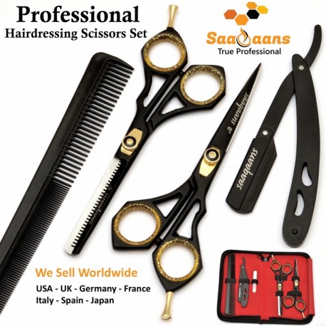 Saaqaans SQKIT Tijeras de Peluquería Barbero Profesional Conjunto - De Alta Calidad 6 Pulgadas Tijeras de Peluquero - Perfect