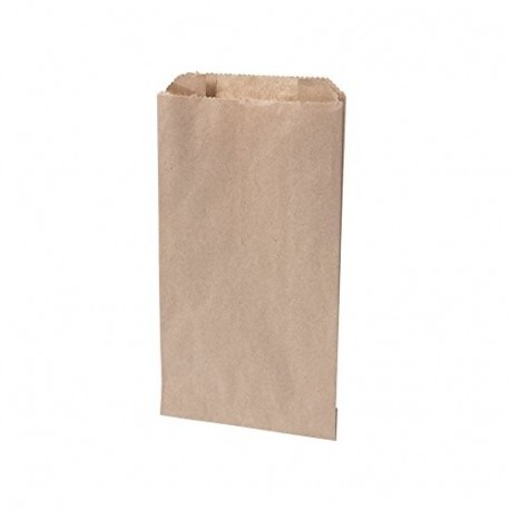 BIOZOYG 1000x Bolsa de Papel | Plana con Pliegues | Bolsa de bocatas | 10x5x18,5cm | marrón, sin Tratar | 100% Biodegradable,