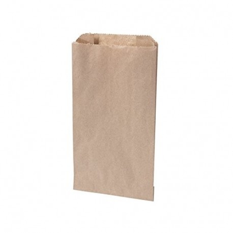 BIOZOYG 1000x Bolsa de Papel | Plana con Pliegues | Bolsa de bocatas | 10x5x18,5cm | marrón, sin Tratar | 100% Biodegradable,