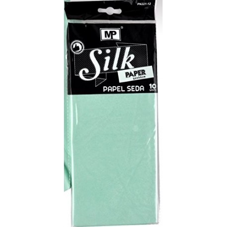 MP PN221-12 - Pack de 10 hojas de papel seda, 50 x 66 cm, color verde menta