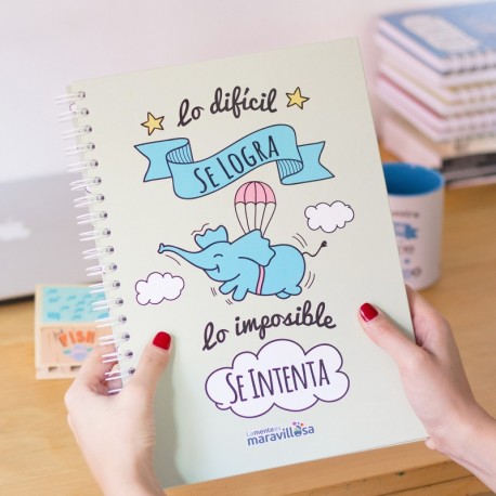 La mente es maravillosa-Cuaderno A4-Regalo para amiga con dibujos-CERDIFANTE/ESP