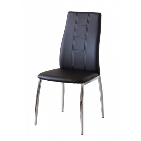 VIVACE Kansas Silla, Piel, Negro, 44 x 47 x 99 cm, 6 Unidades