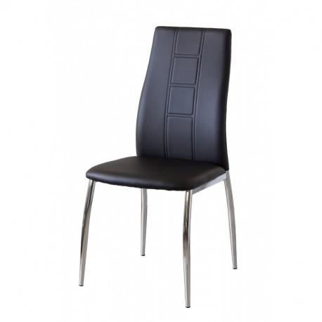 VIVACE Kansas Silla, Piel, Negro, 44 x 47 x 99 cm, 6 Unidades