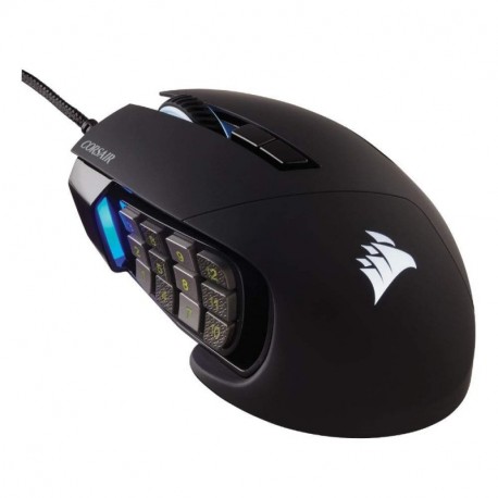 Corsair Scimitar Pro RGB - Ratón óptico para Juegos retroiluminación RGB, 16000 dpi, con Cable , Negro