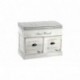 Geko – Asiento de Madera Banco 2 cajones, Blanco, 70 x 35 x 50 cm