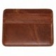 Tarjetero de estilo vintage, de la marca Hibate,100% cuero auténtico, A_Brown Marrón - D029-BRO