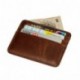 Tarjetero de estilo vintage, de la marca Hibate,100% cuero auténtico, A_Brown Marrón - D029-BRO