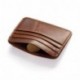Tarjetero de estilo vintage, de la marca Hibate,100% cuero auténtico, A_Brown Marrón - D029-BRO