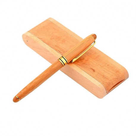 YaPeach Bolígrafo de Bambú, WD03 Bolígrafo de madera retráctil Artículo de artesanía elegante Caja de madera completa Set de 