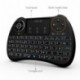 Reiie H9Plus Mini Touchpad Teclado Inalámbrico retroiluminado ,Color Negro QWERTY（tiene Ñ）