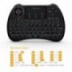 Reiie H9Plus Mini Touchpad Teclado Inalámbrico retroiluminado ,Color Negro QWERTY（tiene Ñ）