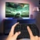 Reiie H9Plus Mini Touchpad Teclado Inalámbrico retroiluminado ,Color Negro QWERTY（tiene Ñ）