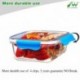 SELEWARE Vidrio Contenedor Alimentos Hermetico - Recipientes Comida Cristal Microondas - Fiambreras Bento con 2-Compartimento