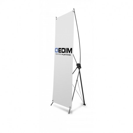 Banners con soporte X 60x160 | Expositor publicitario fabricado en lona frontlit 420gr impresa a todo color. 1 cara. Banners 