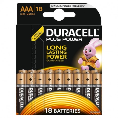 Duracell Plus Power Pilas Alcalinas AAA, Paquete de 18