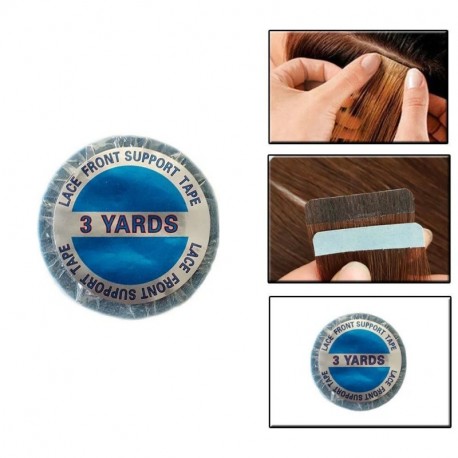 showjarlly, 1 rollo de cinta adhesiva de doble cara super azul encaje cinta de soporte delantera 0,8 * 3 yardas fuerte Adhens