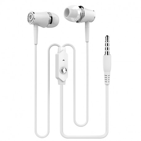 Tefamore Auriculares estéreo de 3.5mm con micrófono para Universal teléfono celular blanco 