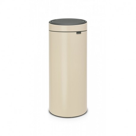 Brabantia Touch Bin Cubo de Basura, 30 litros, Acero Inoxidable, Almond, 32 x 29.5 x 72 cm