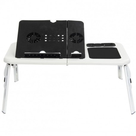 Mesa base, soporte para portátil y PC plegable, apto para la cama y el sofá, con ventilador USB. La mesa plegada ocupa muy po