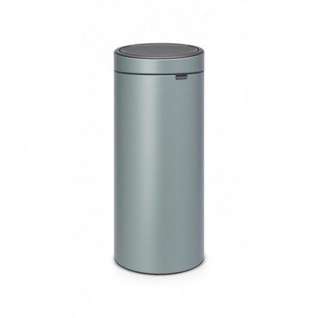 Brabantia Touch Bin Cubo de Basura, 30 litros, Acero Inoxidable, Menta Metalizado, 32 x 29.5 x 72 cm