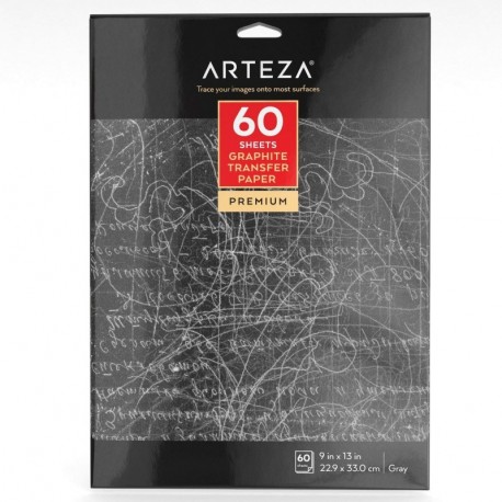 Papel de transferencia Arteza - 60 hojas de calco en papel carbón 22.86 x 33.02 cm 