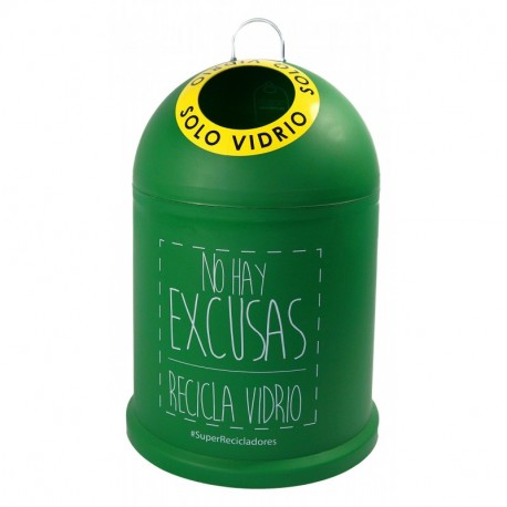 Miniglu Mini, Contenedor para Reciclaje de Vidrio, 45 x 29 x 29 cm, Verde