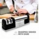 Sacapuntas Manuales Sharpner Premium | 2 etapas, base antideslizante, acero inoxidable / negro | Cuchillos de acero recto | I