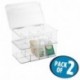 mDesign – Cajas de té juego de 2 – Práctica caja para guardar infusiones y bolsas de té – Cajas organizadoras apilables – P