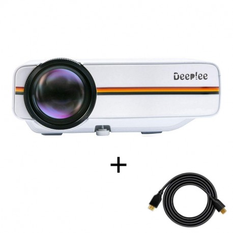 Proyector, Deeplee Mini Vídeo Proyector Portatil 1500 Lumens LCD HD 1080P USB HDMI VGA AV Multimedia Home Theater Proyector V