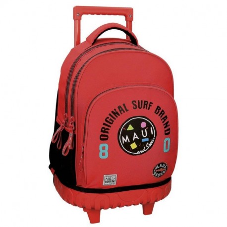 Maui and Sons Cali Mochila Escolar, 45 cm, 30.24 Litros, Rojo