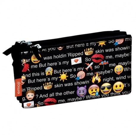 Emoji Estuche portatodo Triple Plano, 22 x 12 x 4 cm Montichelvo 54231 