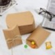 JTDEAL 50 Cajas para Regalo y 50 Cuerda de Yute 64cm , Bolsas de Regalo, Cajas de Papel Kraft Vintage, para Boda Favor Fiesta