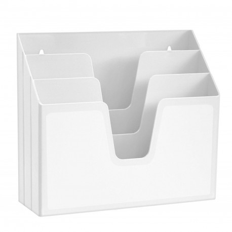 Acrimet Organizador Horizontal Con 3 Compartimientos Para Escritorio o Pared Color Blanco 