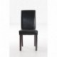 CLP Set de 4 Sillas de Comedor INA Tapizada en Cuero Sintético I Juego de 4 Sillas de Salón-Comedor con Patas de Madera en Ma