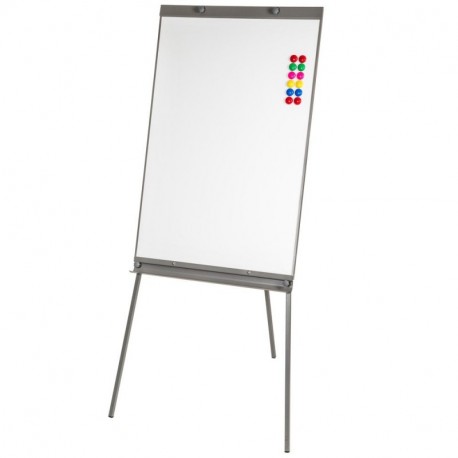 TecTake - Pizarra Rotafolios de oficina, magnética, blanca, ajustable en altura 65 x 95 cm + 12 