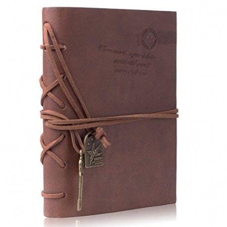 Cuaderno de Cuero – Meersee Cuaderno de Notas Vintage Cuadernos Bonitos de Viaje con n Regalo Gratis