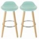 Orolay Taburete de Bar con Patas de Madera de Haya 2xAzul 