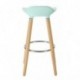 Orolay Taburete de Bar con Patas de Madera de Haya 2xAzul 
