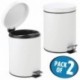 mDesign 5L acero paso puede con inserto de cubo para baño, cocina, oficina, pack de 2, color blanco