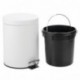 mDesign 5L acero paso puede con inserto de cubo para baño, cocina, oficina, pack de 2, color blanco