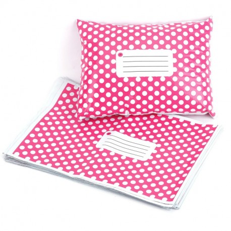 Hamimelon - 50pcs Bolsas Sacos Sobres Postales para Envíos por Correo Bolsas de Plástico, Rosa con puntos blancos 255X355MM 