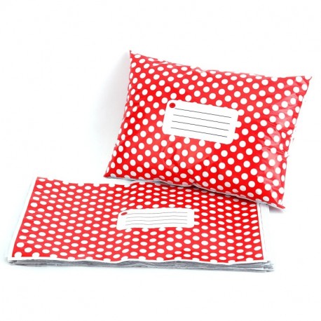 Hamimelon - 50pcs Bolsas Sacos Sobres Postales para Envíos por Correo Bolsas de Plástico, Rojo con puntos blancos 150X230MM 