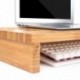 HOMFA Soporte para Monitor soportes para pantallas de bambú Mesas de ordenador Organizador de Escritorio Para Monitor 60*30*8