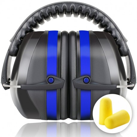 Fnova Protectores auditivos 34dB más altas Muffs NRR,Oído defensiva Banda de protección /Disparos Hearing Protector orejeras 