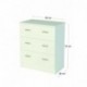 Cómoda para dormitorio con 3 cajones varios colores de 60 cm de ancho, Samblo Nami,melamina color blanco