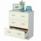 Cómoda para dormitorio con 3 cajones varios colores de 60 cm de ancho, Samblo Nami,melamina color blanco