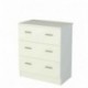 Cómoda para dormitorio con 3 cajones varios colores de 60 cm de ancho, Samblo Nami,melamina color blanco