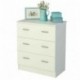 Cómoda para dormitorio con 3 cajones varios colores de 60 cm de ancho, Samblo Nami,melamina color blanco