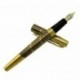 Dikawen pluma estilográfica plumín medio tamaño siglo de oro, sólido y de metal diseño de lujo bolsa de pluma Set de regalo