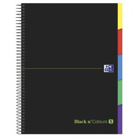 Oxford Black NColours - Europeanbook multiasignatura espiral, tapa extradura A4+, rayado 5 x 5, verde